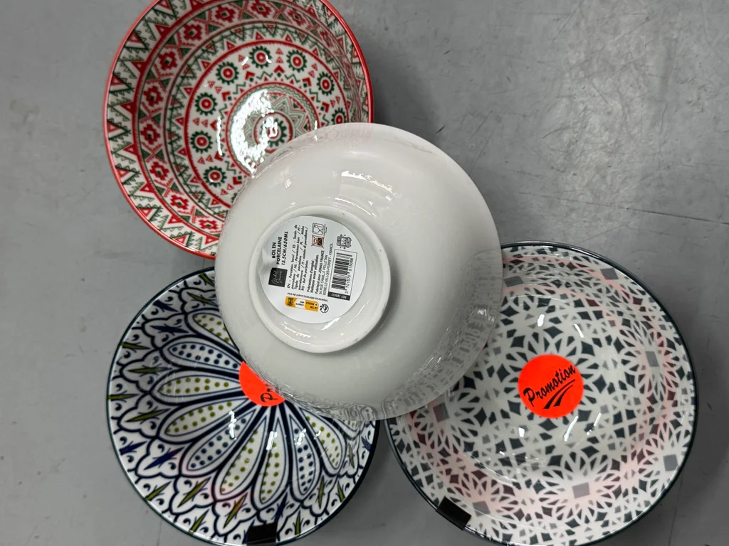🍽️ Lot de 4 bols en porcelaine – motifs marocains – esprit artisanal ✨ – photo 3